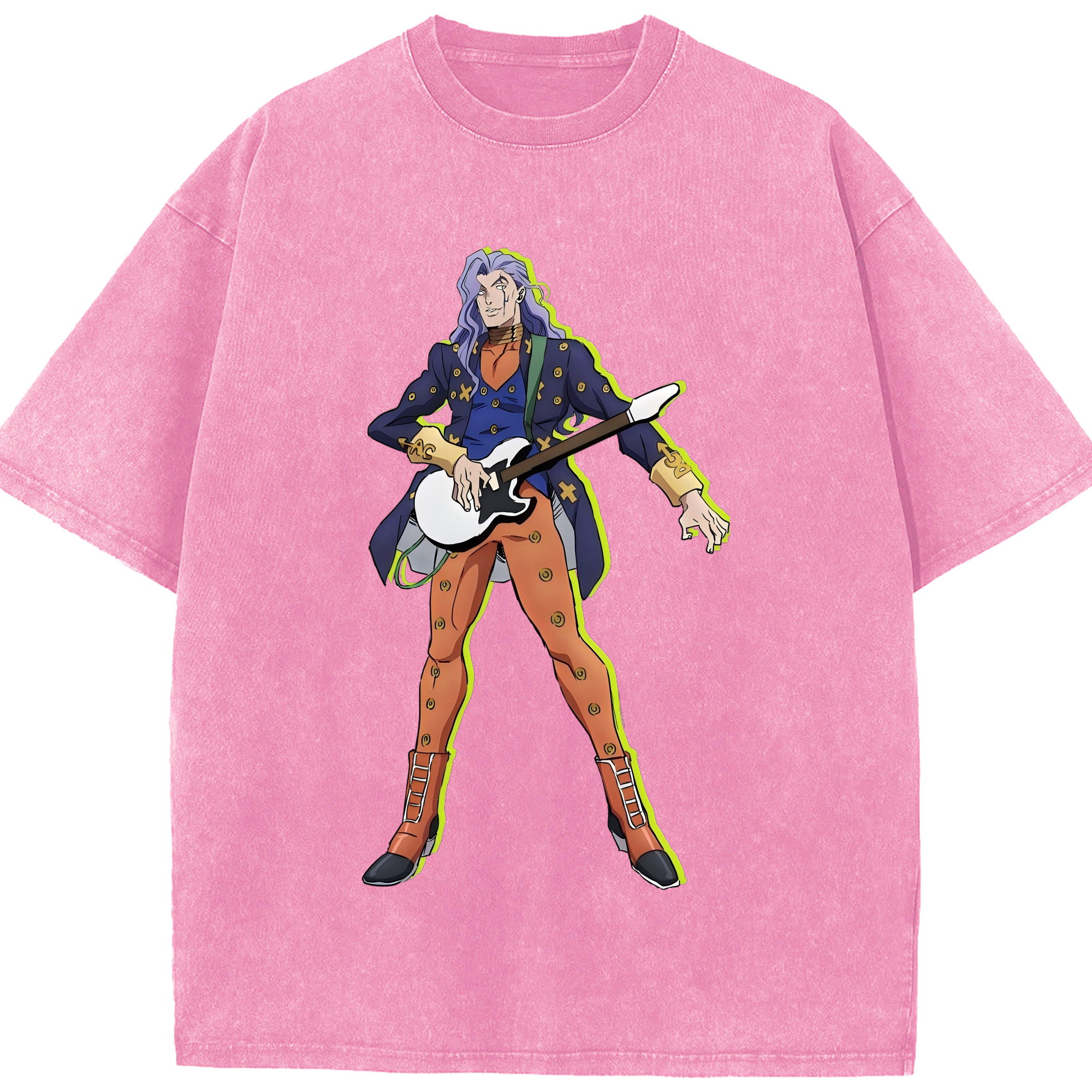 （画像用） ジョジョの奇妙な冒険 おといし あきら JoJo's Bizarre Adventure Akira Otoishi 綿100% ヴィンテージ風 半袖Tシャツ（フロントプリント）